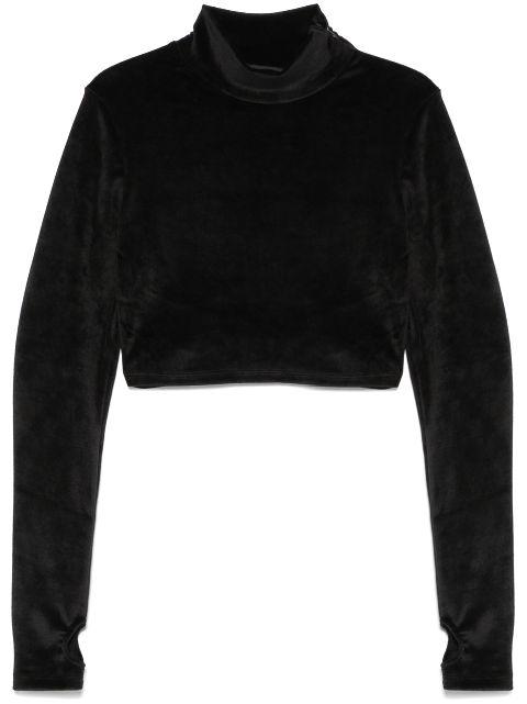 chocker-detailed velvet T-shirt by GCDS