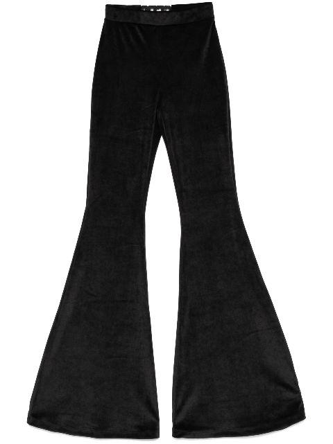 chocker-detailed velvet trousers by GCDS