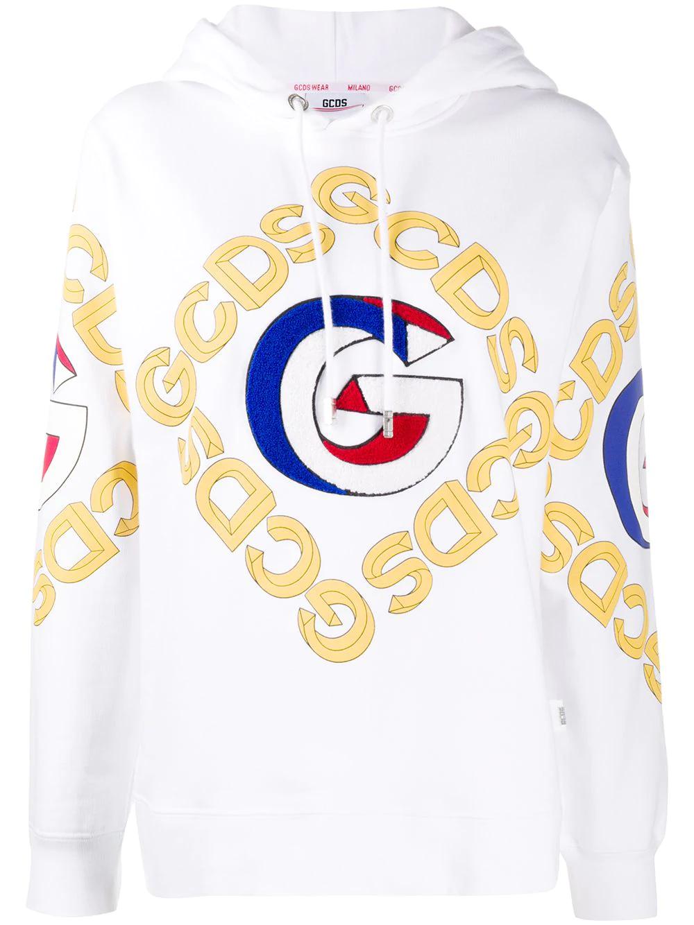 college logo print hoodie by GCDS