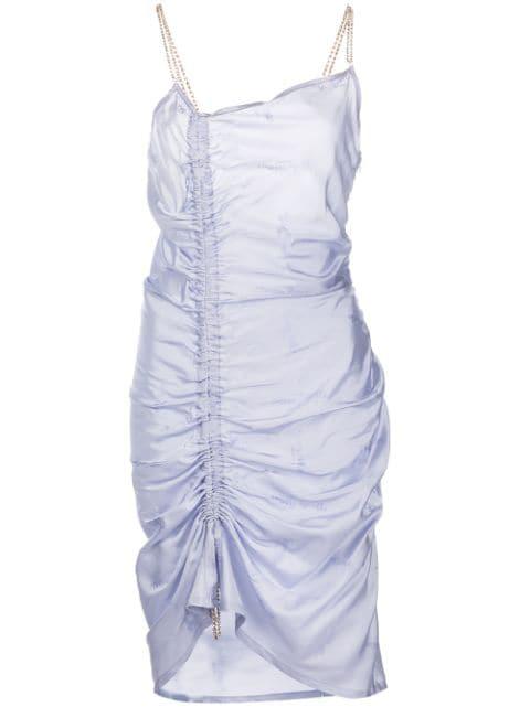 crystal-strap ruched dress by GCDS