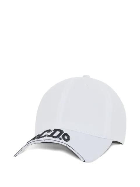 cut-brim logo-detail cotton baseball cap by GCDS