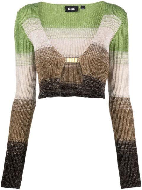 degradé-effect lurex cropped cardigan by GCDS