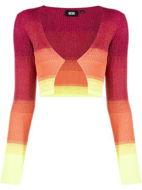 degradé-effect lurex cropped cardigan by GCDS