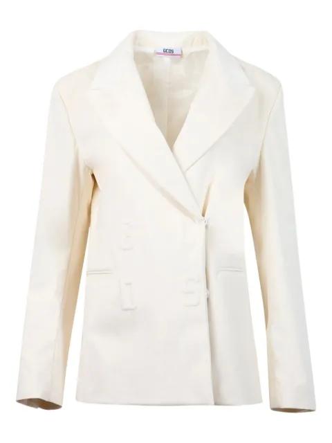 double-breasted logo-embossed jacket by GCDS