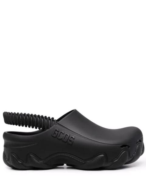 embossed-logo slingback clogs by GCDS