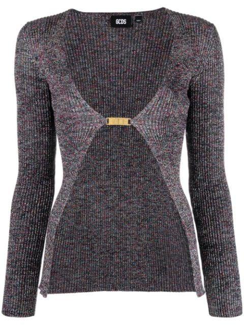 glittered V-neck cardigan by GCDS