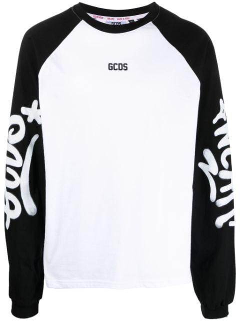 graffiti-logo long-sleeve T-shirt by GCDS