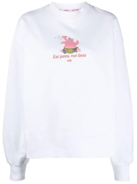 graphic-print cotton sweatshirt by GCDS
