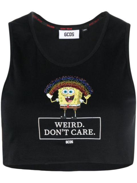 graphic-print cropped vest by GCDS
