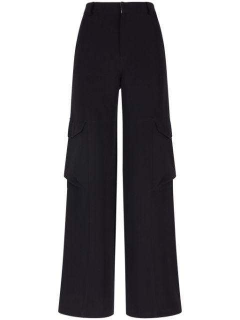 high-waisted gabardine cargo trousers by GCDS