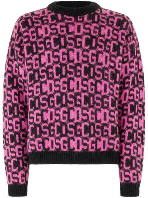intarsia-knit logo jumper by GCDS