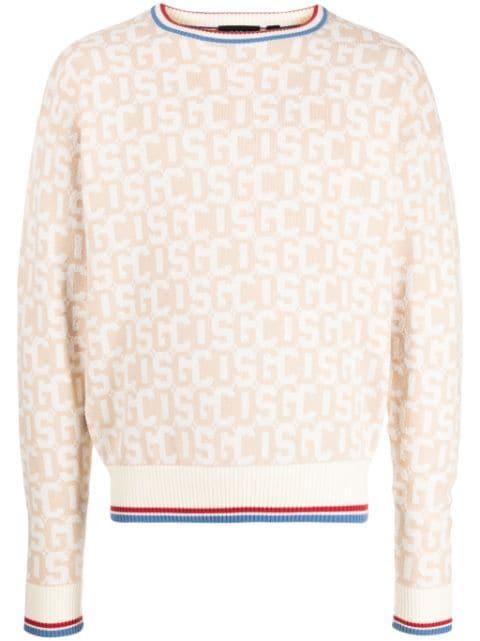 intarsia-knit logo jumper by GCDS