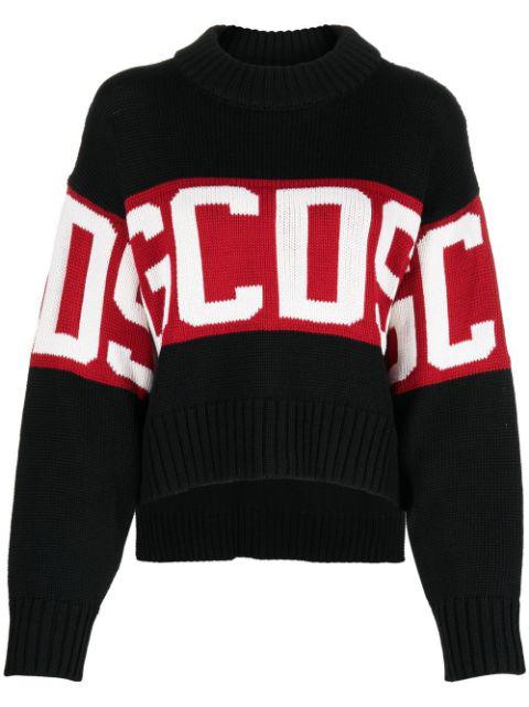 intarsia-knit wool-blend jumper by GCDS