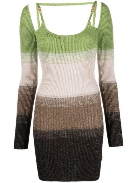 knitted striped mini dress by GCDS