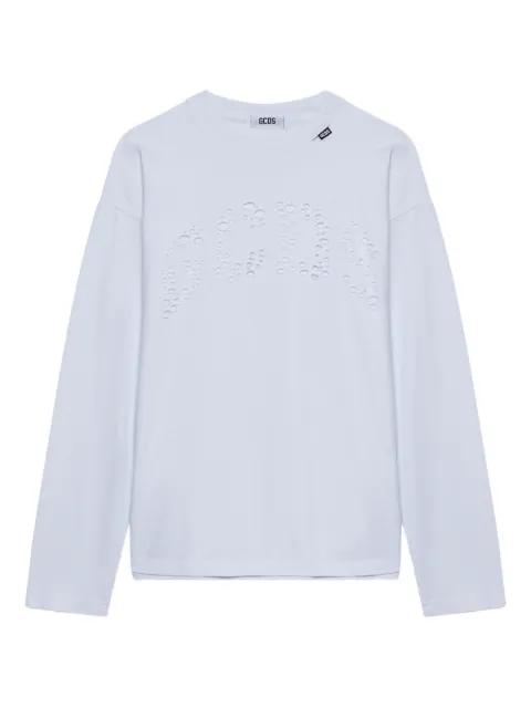 laser cut-logo long-sleeved T-shirt by GCDS