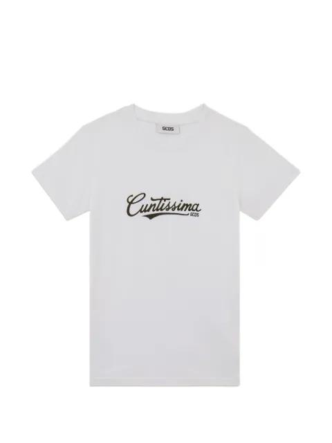 lettering-print T-shirt by GCDS