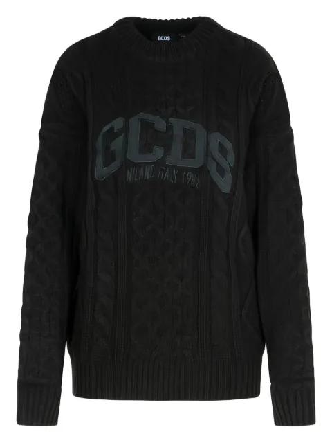 logo cable-knit sweater by GCDS