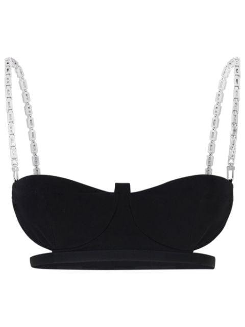 logo-chain bra top by GCDS