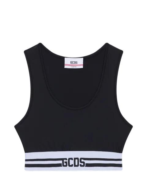 logo-detail crop top by GCDS
