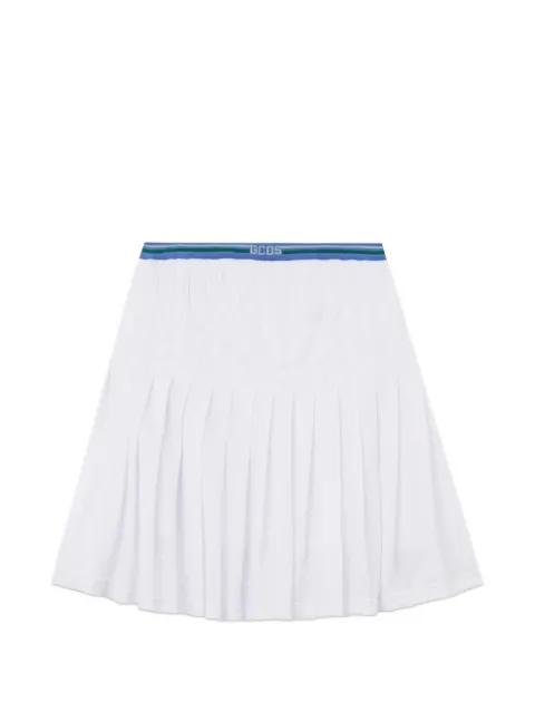 logo-detail pleated mini skirt by GCDS