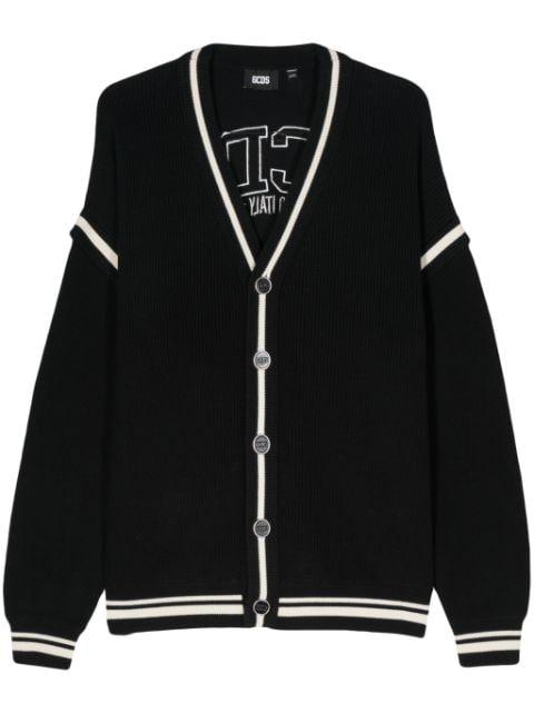 logo-embroidered cotton cardigan by GCDS