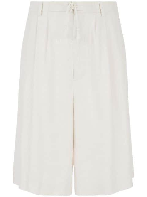 logo-embroidered pleated bermuda shorts by GCDS