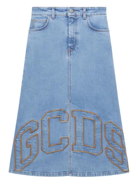 logo-embroidered skirt by GCDS