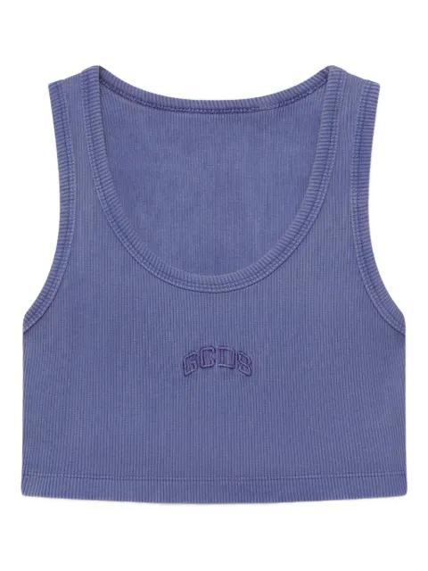 logo-embroidered tank top by GCDS