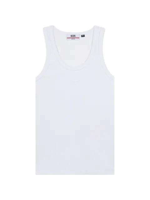 logo-embroidery tank top by GCDS