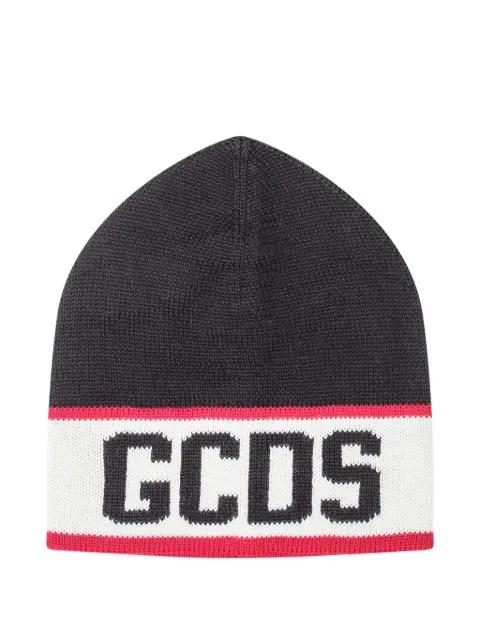 logo knit beanie by GCDS
