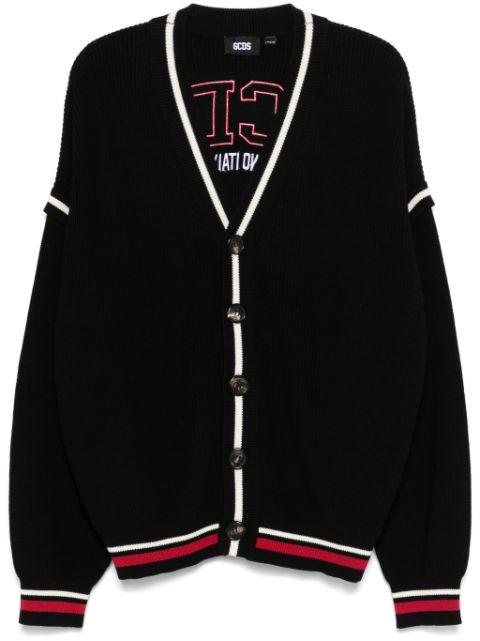 logo knit cardigan by GCDS