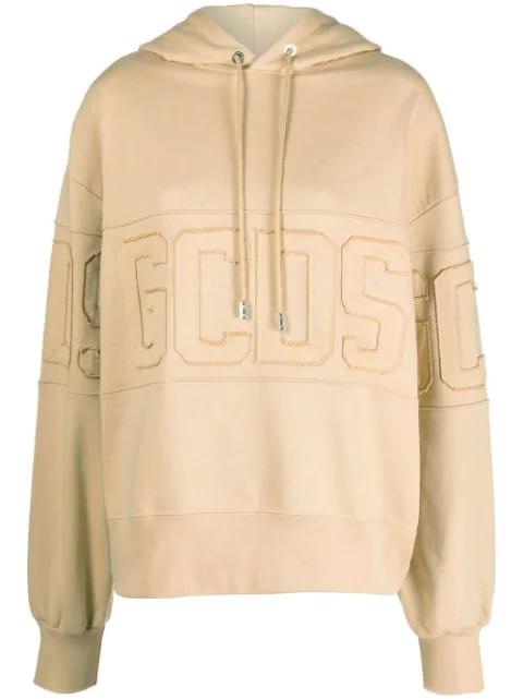 logo-motif cotton hoodie by GCDS