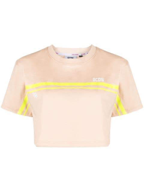 logo-print cotton T-shirt by GCDS