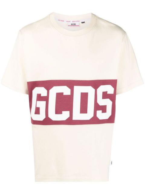 logo-print cotton T-shirt by GCDS