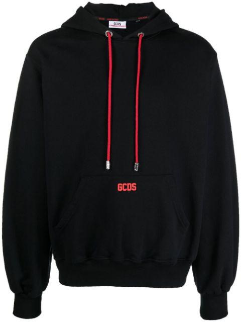logo-print cotton hoodie by GCDS