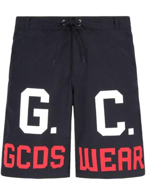 logo-print drawstring swim shorts by GCDS