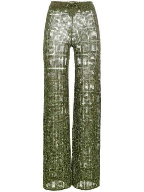 logo-print high waist trousers by GCDS
