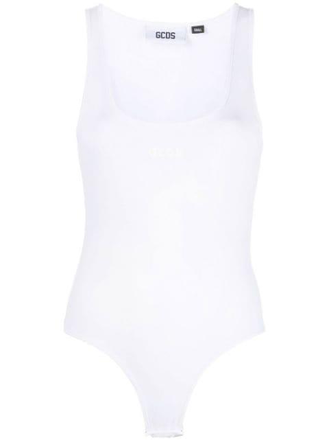 logo-print sleeveless bodysuit by GCDS