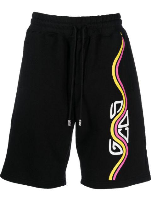logo-print track shorts by GCDS
