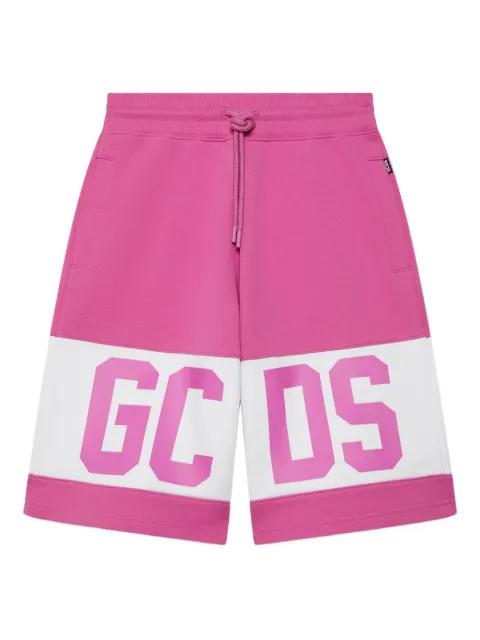 logo-print track shorts by GCDS