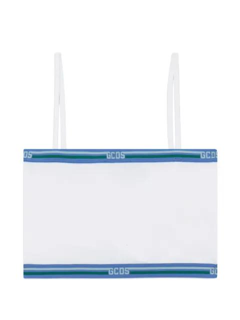 logo-tape crop top by GCDS