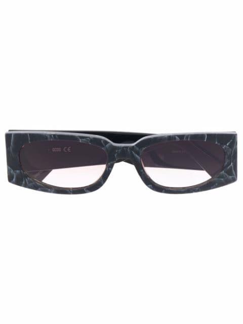 marble-effect rectangular-frame sunglasses by GCDS