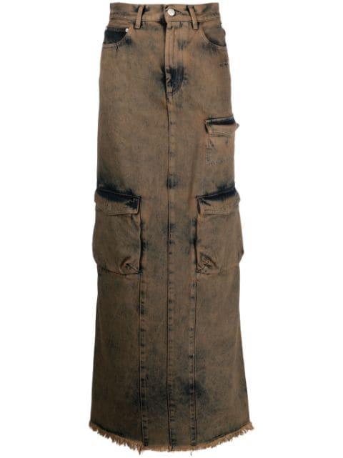 maxi denim cargo skirt by GCDS