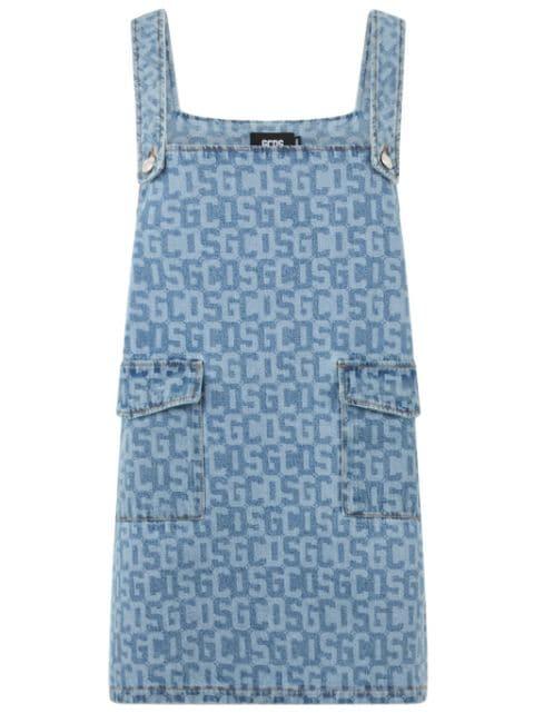 monogram denim dress by GCDS