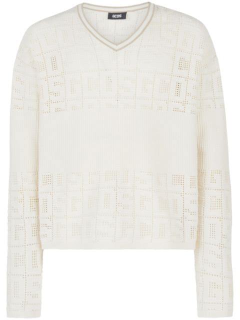 monogram-macramé jumper by GCDS