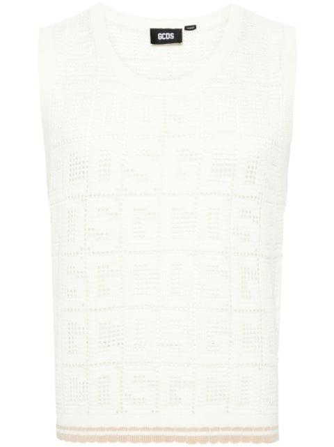 monogram macramé sleeveless jumper by GCDS