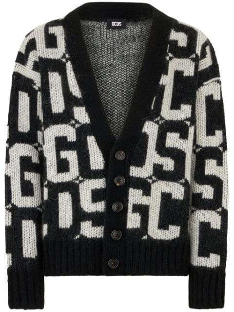 monogram-print cardigan by GCDS