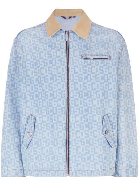 monogram-print denim jacket by GCDS