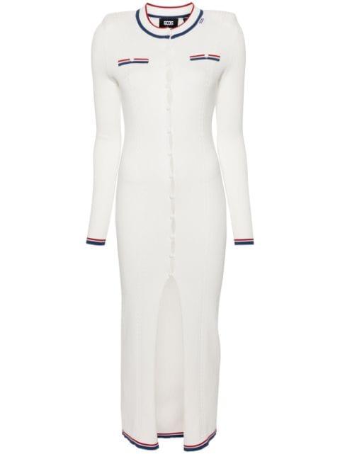padded ribbed-knit maxi dress by GCDS