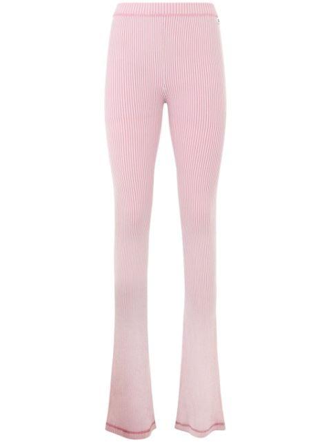 ribbed knit flared trousers by GCDS